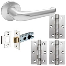 Modern Satin Silver Lever Door Handle – Ergonomic Internal Handle or Latch Pack