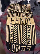FENDI genuine vintage Black / Brown Wool wrap...