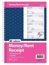 Adams TOPS Money/Rent Receipt Book