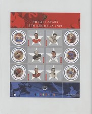 2001 NHL All-Stars Uncut Sheet Jean Beliveau Terry Sawchuk Eddie Shore HOF 2vh