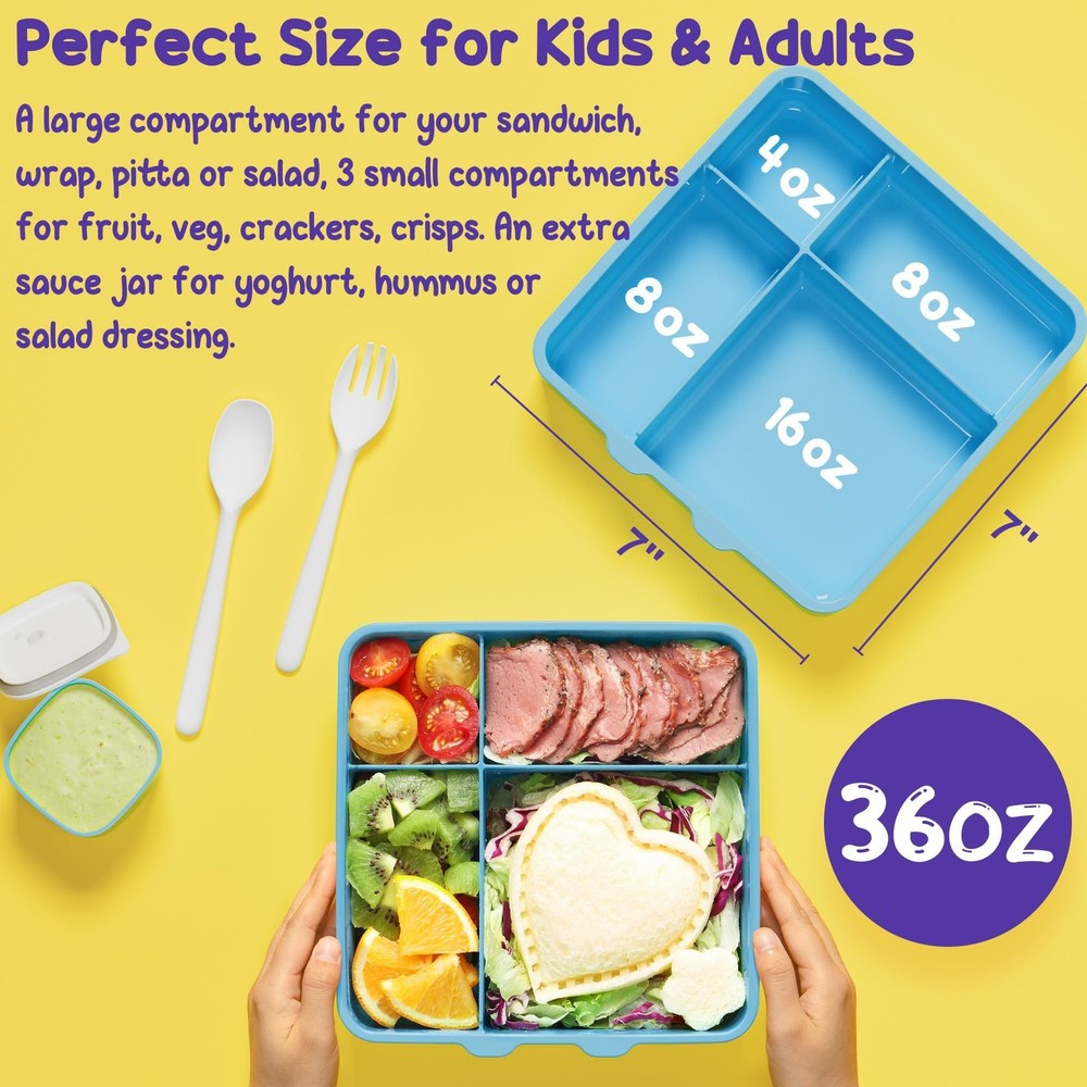 Leakproof Insulated Bento Lunch Box with Ice Pack for Kids and Adults