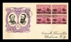 DR JIM STAMPS US COVER NAVY HEROES FDC SCOTT 791 BLOCK LINPRINT STAINED BACK