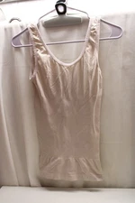 BEBE Nylon Spandex Scoop Neck Beige Abdomen Body Shaper Tummy Control Tank Top L