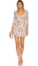 LoveShackFancy Deeba Floral Dress Veiled Kiss, Size 6