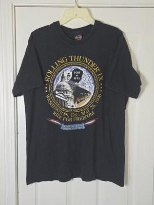 Vintage 90s Harley Davidson Rolling Thunder Washington D.C. T-shirt Size Large