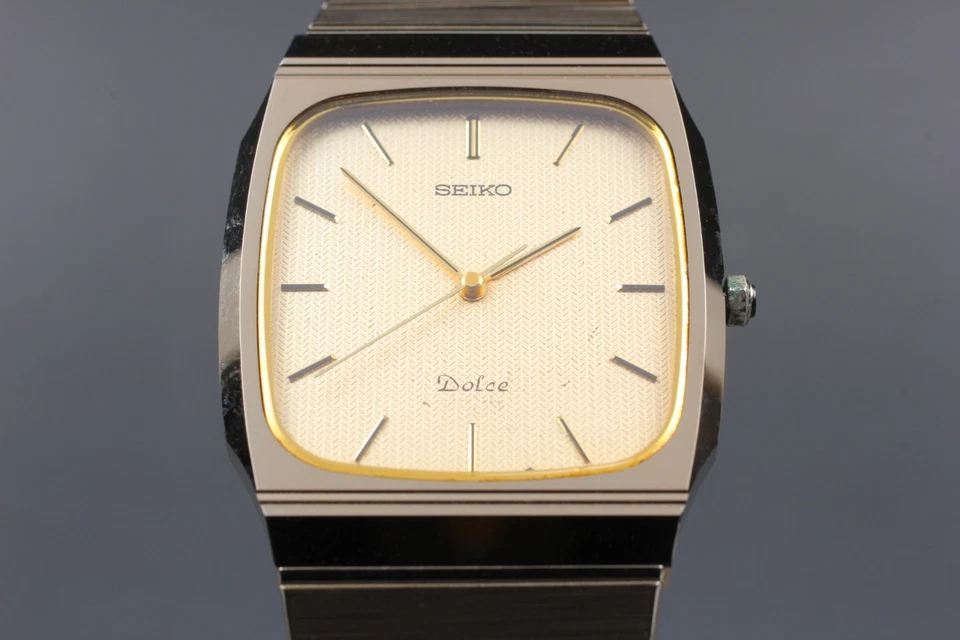[N Mint] Seiko Dolce 9531-5140 29mm Tungsten carbide Gold Dial Watch From Japan - Image 3 of 4