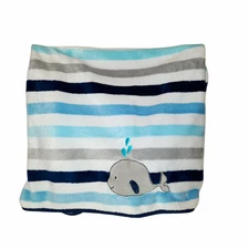Garanimals Whale Striped Baby Security Lovey Blanket 39" X 31"
