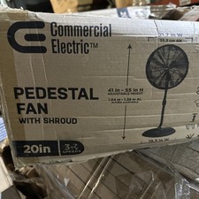Commercial Electric Pedestal Fan 20 Oscillating 3-speed Adjustable Height New Commercial Electric Pedestal Fan 20 Oscillating 3-speed Adjustable Height New