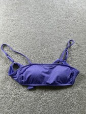 California Waves Women's Purple XS Bandeau Bikini Top Adjustable Straps