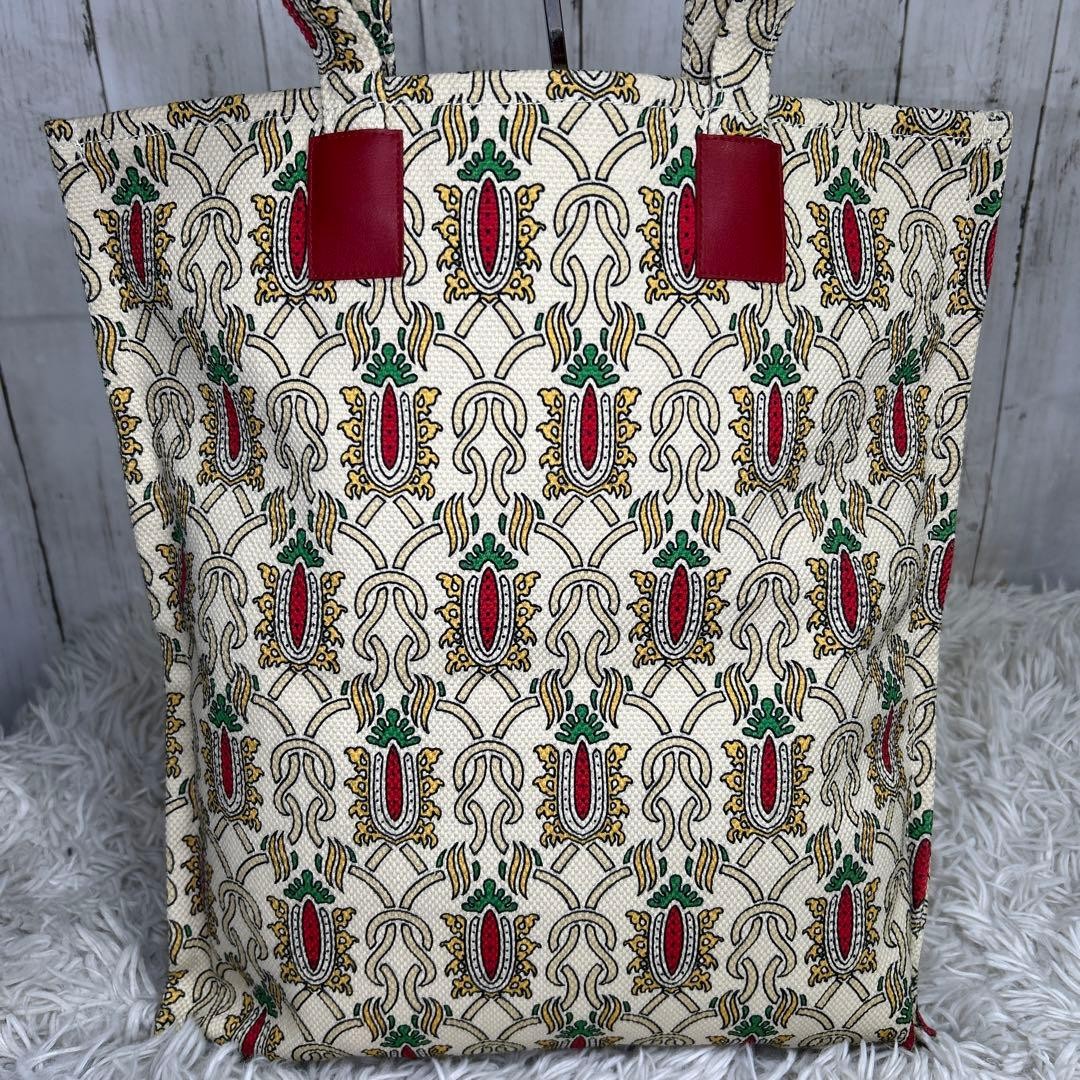 GUCCI Garden Tote Bag White Canvas Unisex A4 Limited Edition Authentic thumbnail 4