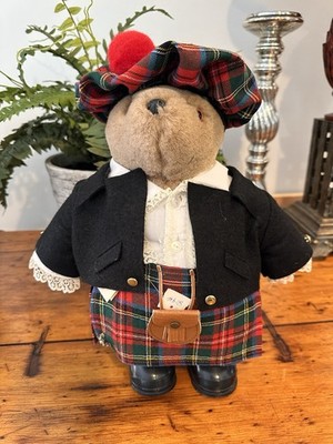 MINT VTG Gabrielle Designs Hamish Bear Full Dress Scottish Attire Made n England