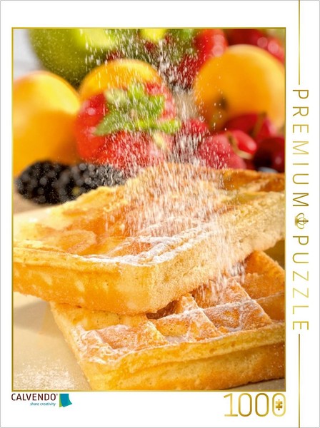 Calvendo Puzzle Frische Waffeln Mit Obst 1000 Teile Puzzle Hoch | 1000 Teile Leg-image