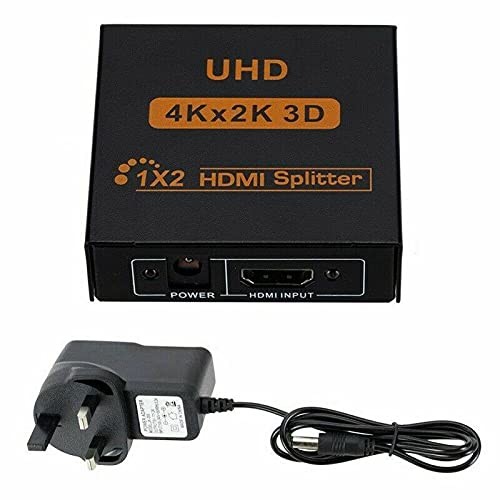 Multibao 2 Way HDMI Splitter, Aluminum Powered Switch Ver 1.4 HDCP Black