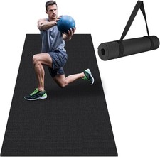 Large Workout Mat 6'X2'  6'X4' - Home Gym Flooring for Weightlifting, Jump Rope