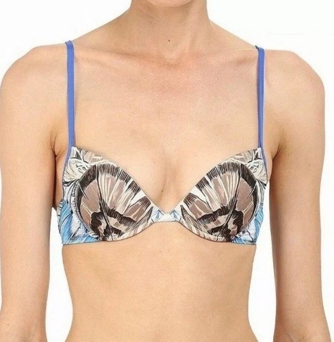 New ROBERTO CAVALLI Tropical Palm Tree Bikini Top NWT M Authentic