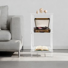Acrylic Record Player Stand, Clear Record Player Stand, Side Table End Table