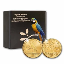 2025 Netherlands 2 oz Proof Gold Parrot Duit (w/ Box/COA)