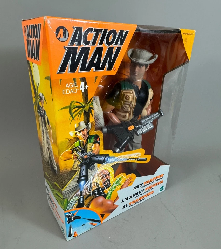 NRFB 1999 Hasbro Action Man Trapper12" Figure With Real Firing Net Action Sealed - Image 2 of 4