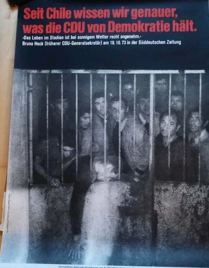 1973 Plakat Seit Chile wissen wir genauer, was die CDU von Demokratie hält