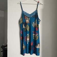 Joyspun Women's Dreamy Soft Collection Lace Trim Knit Chemise Nightgown, Size M