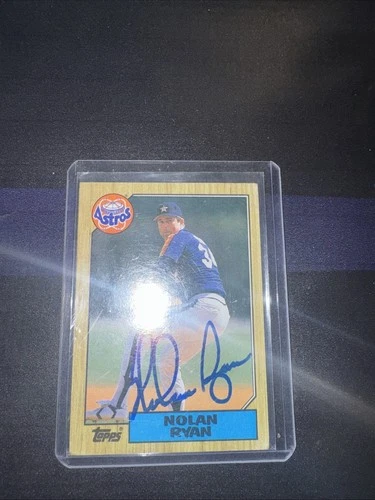Vintage Nolan Ryan 1987 Topps Signed Autograph  #757Card Houston Astros