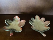 Set/ 2 Ceramic Leaf Ashtray, Decorative, Catch All Multi purpose Gorgeous