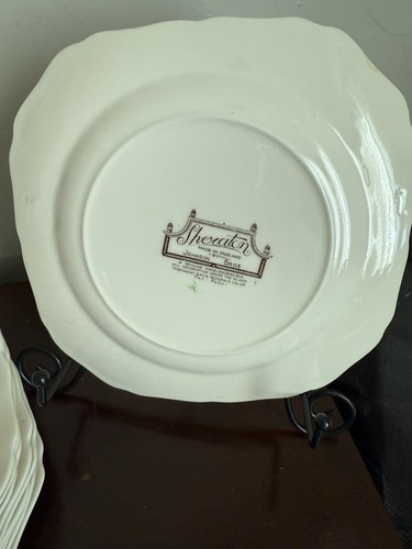 Vintage 7.75” Johnson Brothers Sheraton Square Salad Plates; England Set Of 10 - Picture 4 of 12