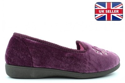 Damen Memory Foam Hausschuhe Komfort Hausschuhe Nieta bestickt maschinenwaschbar
