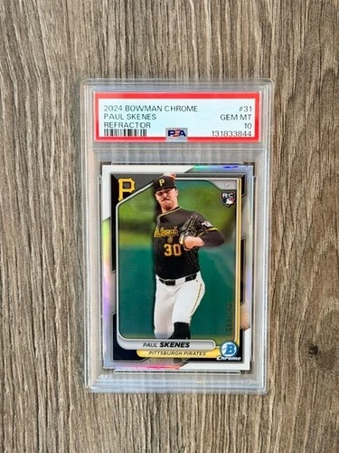 2024 Bowman Chrome Baseball Refractor # 31 Paul Skenes RC 402/499 PSA 10 GEM