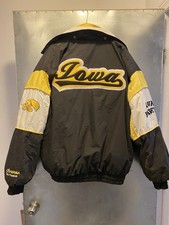 Vintage 90s Nutmeg NCAA Iowa Hawkeyes Puffer *Starter Style* Jacket  Embroidered