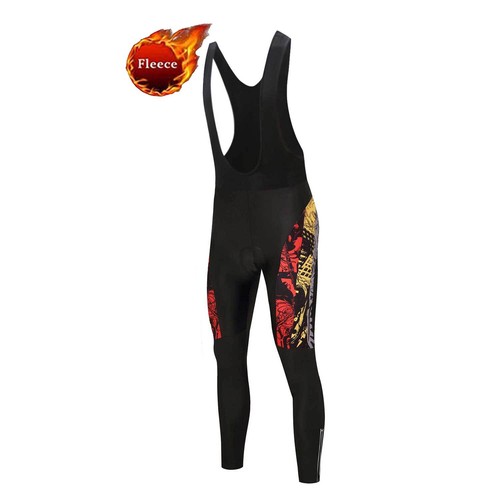 Miloto Men's Thermal Cycling Bib Tights Gel Padded Fleece Winter Cycling Bibs - Picture 13 of 34