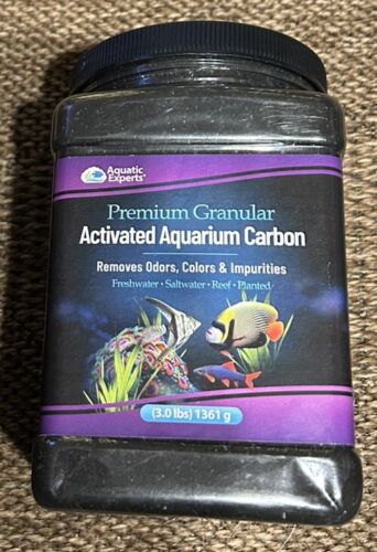 2 Premium Granular 3 lb Activated Aquarium Carbon Containers W/ Mesh Bags