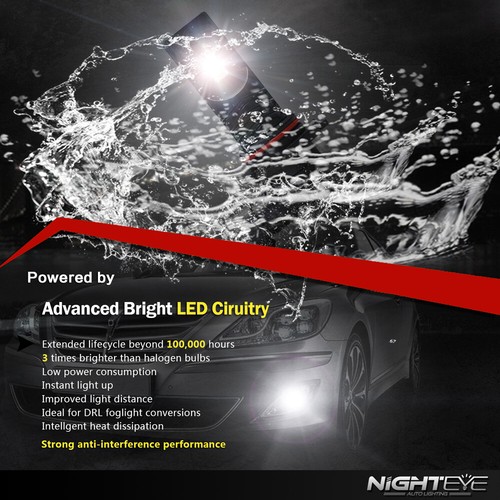NIGHTEYE 160W 2x H1 H3 H7 H10 H11 9005 9006 LED Fog Light Bulbs Lamp 6500K White - Picture 44 of 80