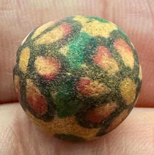 ANTIQUE HAND PAINTED CLAY MARBLE 5/8" flowers from the mid to late 1800's - Bild 4 von 7