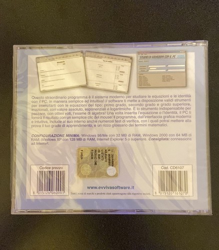 SOFTWARE FINSON "STUDIO DI EQUAZIONI CON IL PC" CD6107 (A/N CD6107) nuovo - Picture 2 of 2