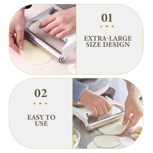Stainless Steel Rolling Pin Dough Roller Baking Pizza Dough Double Roller - Picture 6 of 12