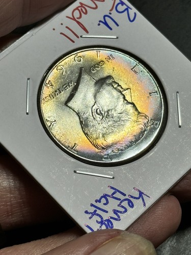 1964 Kennedy Half Dollar BU Uncirculated MS++ Stunning Toning Toned (Raw14329) - Picture 8 of 13