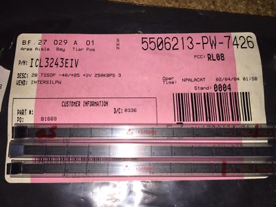 (20 piece lot) ICL3243EIV, Triple Transmitter Quint Receiver RS-232 28-Pin TSSOP