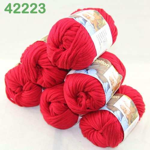 Sale New 6x50gr Balls Soft Worsted Cotton Chunky Shawl Scarf Hand Knit Yarn - Picture 31 of 56