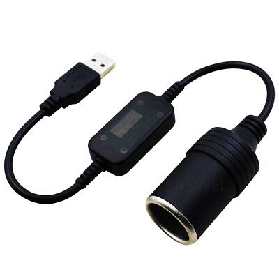 cigarette lighter usb extension USB To Vehicle Car Lighter Female Socket Outlet Power Extension Cable