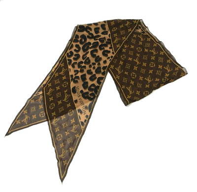 LOUIS VUITTON エシャルプモノグラムレオパード M72123 Louis Vuitton M72123 Silk Scarf Escharpe Monogram Leopard