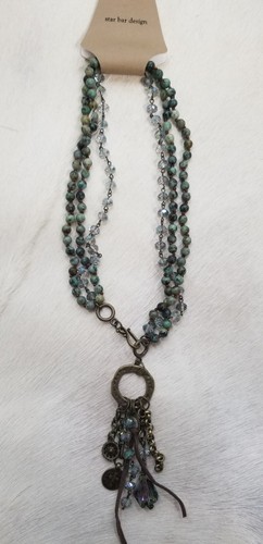 Star Bar Design Beaded Charm Necklace