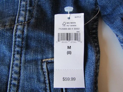 Gap Kids Blue Puff Long Sleeve Icon Stretch Denim Jacket - Girl's Size M 8 - NWT - Picture 13 of 13