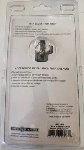 Jones Stephens Trip Lever Trim Oil-Rubbed Bronze Bath B5114RB - New  - Picture 2 of 3