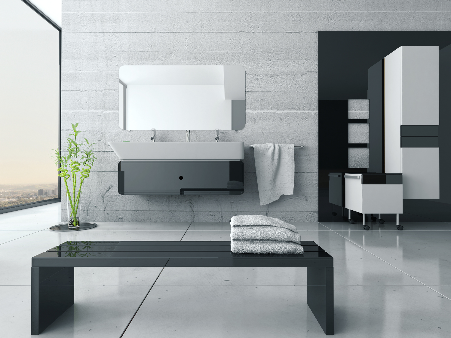 Badspiegel abgerundete Ecken R = 90mm Wandspiegel Kristallspiegel 6mm