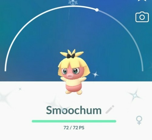 Pokemon go 💥💥shiny Smoochum💥💥 wearing a bow!! - 第 1/1 張圖片