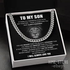 Inspirational Gift For My Son Cuban Chain Necklace Men From Mom Dad Message Card