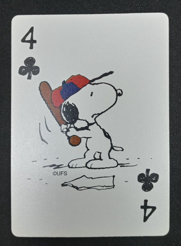 1999 Hoyle Peanuts 50 Celebration Snoopy Playing Card 4 Clubs - Picture 1 of 2