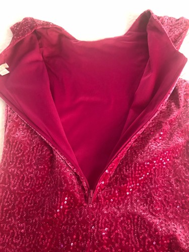 Place girls beaded, magenta color dress with flare bottom, size 10/12 - Picture 4 of 7