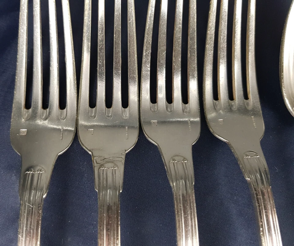 BOULENGER Lot de 4 fourchettes + 4 cuillères anciennes ARGENT poinçonner A B - Photo 3/4